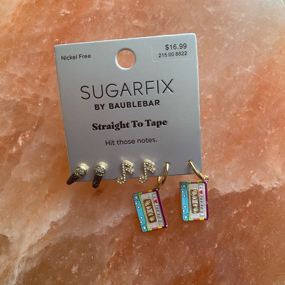 NEW SUGARFIX by baublebar “straight to tape” studded earrings set - Picture 1 of 8